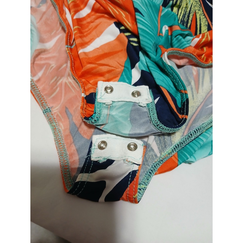Fashion to Figure Off Shoulder Tropical Maxi Dress with Bodysuit Size 1 Orange - Picture 12 of 13